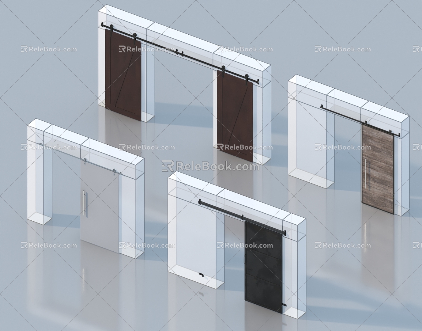 Modern Barn Door 3d model