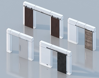 Modern Barn Door 3d model