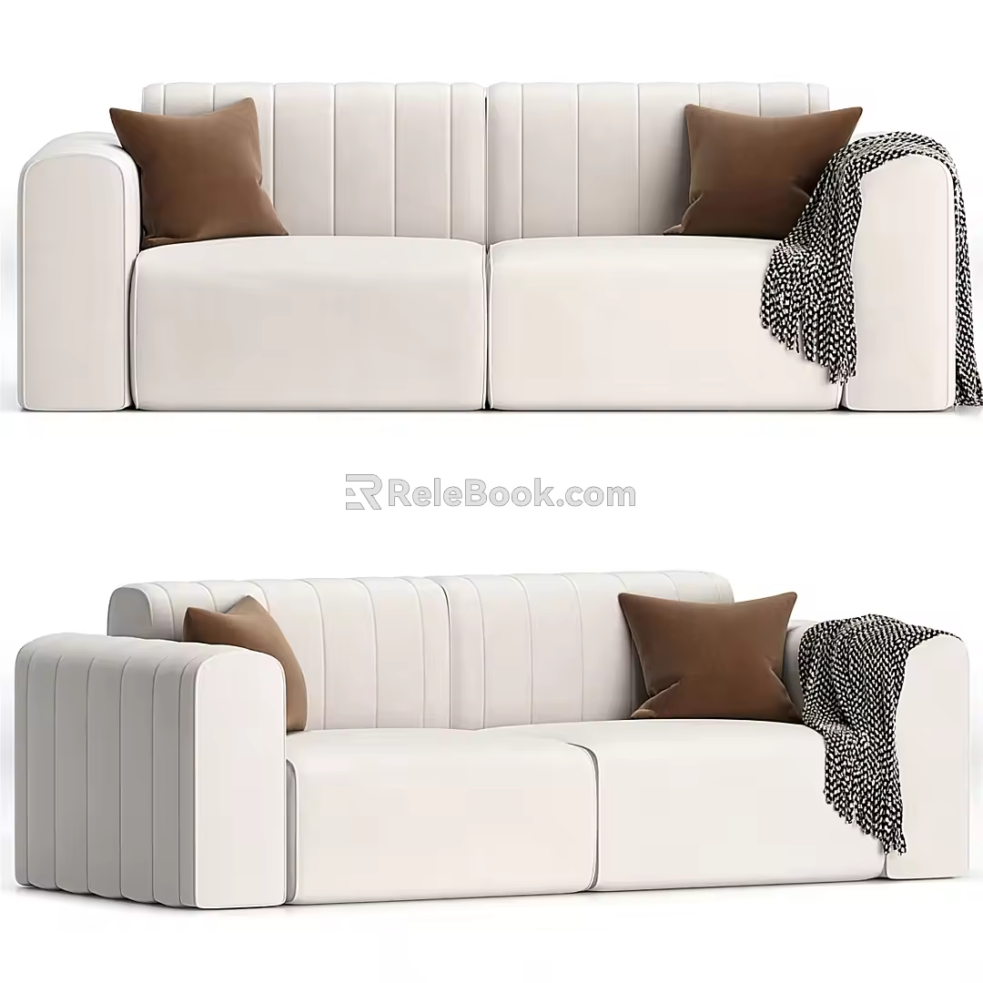 Modern double sofa 3d model