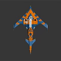 Vibrant Blue And Orange Model Aircraft Featuring Detailed Wings And Patterns