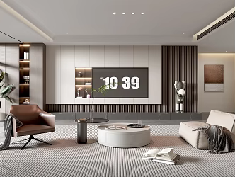 Home Living Room TV Background Wall Simple Living Room Coffee Table Combination Sofa TV Cabinet Minimalist Living Room 3d model