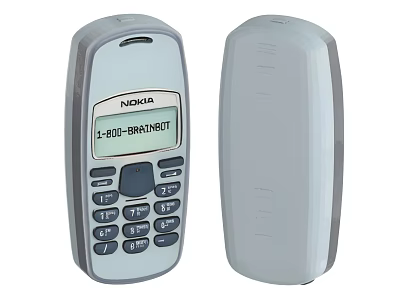 Nokia Classic Mobile Phone With Front Screen Keypad And Back Cover Design 3d model