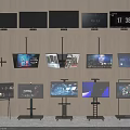 Multiple TVs Display Screens With Wall Mounts And Floor Stand Designs