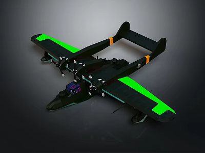 Futuristic Green Winged Spacecraft Design For Advanced Deep Space Exploration Missions 3d model