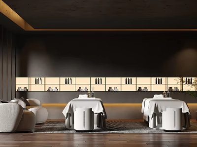 Modern SPA Sauna Interior With White Furniture Dark Walls Ambient Lighting And Wooden Floors 3d model