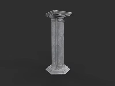 Classical European Architecture Marble Column With Ornate Design And Base Structure 3d model