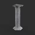 Classical European Architecture Marble Column With Ornate Design And Base Structure