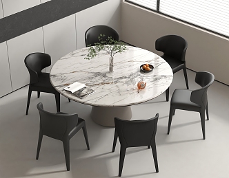 Dining Table and Chair Combination Dining Chair Dining Table Round Dining Table 3d model