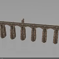 Red Brick Viaduct Model With Multiple Arches Piers And Reflections Below