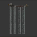 Elevated Metal Platform Structure With Steel Support Columns And Top Deck
