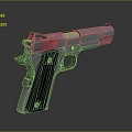 Classic Semi Automatic Black Metal Pistol With Ergonomic Grip And Barrel Design