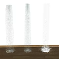 Shower Head With Three Steady Water Streams Flowing Over Wooden Floor
