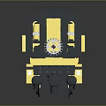 Yellow And Black Utility Vehicle With Extendable Mechanical Arm And Multiple Wheels 3d model