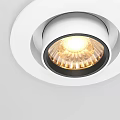 Modern Black and White Recessed Downlights with Warm Yellow Lighting for Home Ceiling