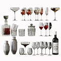 Stylish Glass Cups With Various Shapes And Designs For Home Bar Use