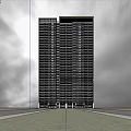 Modern High Rise Building Exterior With Glass Windows And Open Ground