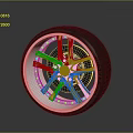Car Wheel Featuring Silver Rim Design Black Tire And Yellow Bolts