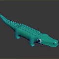 Green Rubber Crocodile Toy With Spiky Back And Black Eyes For Kids Play