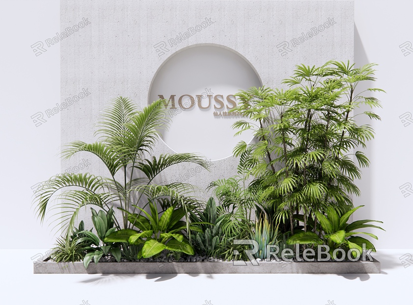 landscape plant flower border plant combination plant pile model