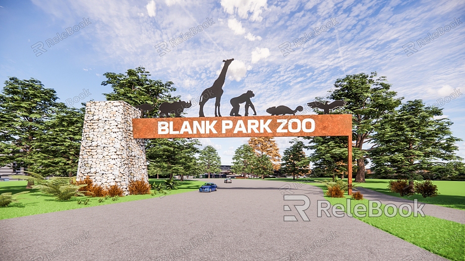 Landscape Gate Creative Gate Scenic Gate Zoo Gate model