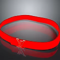 Stylish Red Belt With Transparent V Shaped Logo For Daily Use