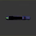 Futuristic Sci Fi Weapon With Blue Yellow Black Tech Design And Green Light Effects