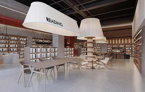 modern library 3d model