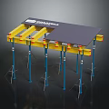SCORPA Industrial Equipment Platform With Yellow Beams And Blue Support Legs