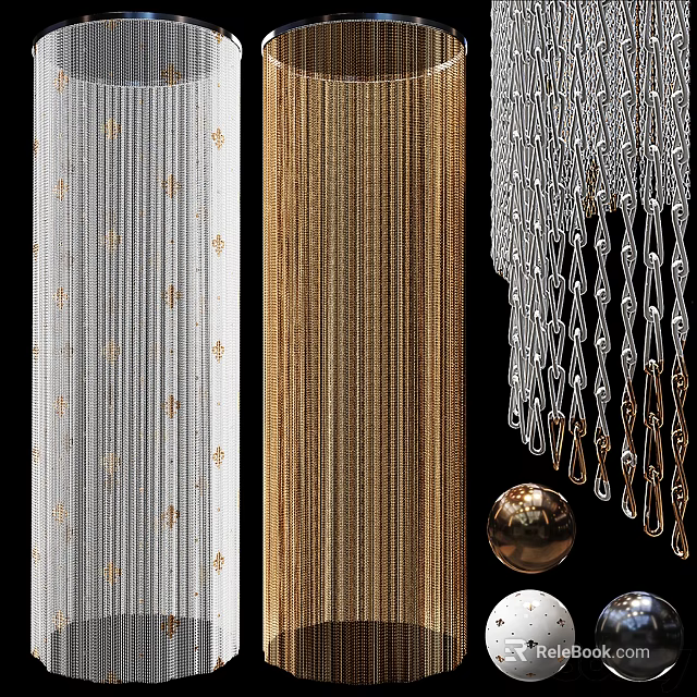 Decorative Chains And Spherical Decorations Showcase 3d model 