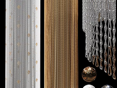 Decorative Chains And Spherical Decorations Showcase 3d model
