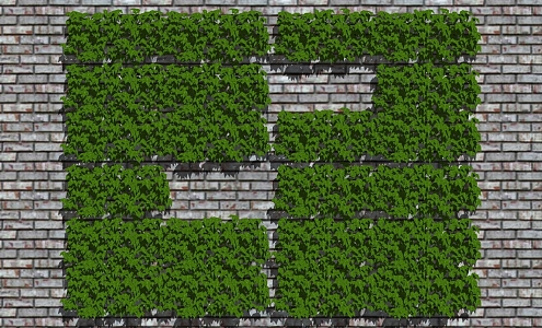 Green plant decoration plant wall green plant wall 3d model