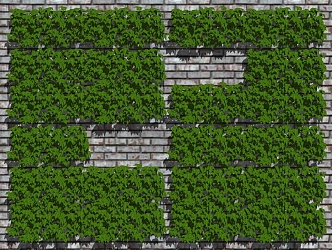 Green plant decoration plant wall green plant wall 3d model