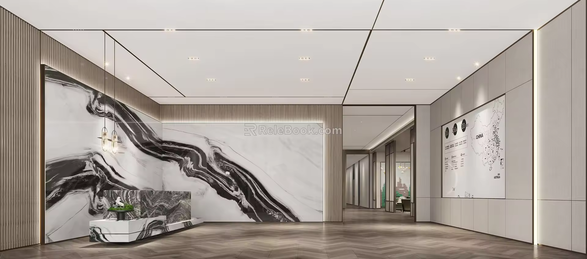 Modern Front Desk Sales Department Front Desk 3d model