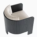 Modern Single Sofa With Tufted Beige Fabric Backrest And Wooden Armrests