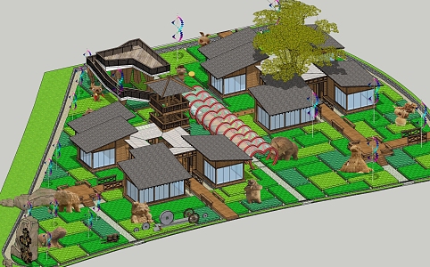 New Chinese Farm Agricultural Farm Sightseeing Homestay 3d model