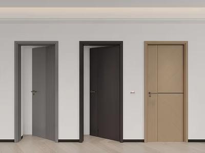 Modern swing door single door combination 3d model