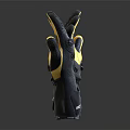 Black And Yellow IVER Motorcycle Gloves With Protective Design And Leather Material