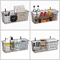 Gold Wire Storage Baskets for Kitchen Bathroom Office Organization and Home Use 3d model