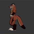 3D Rendered Anthropomorphic Fox Character With Orange And White Fur Standing Arms Outstretched