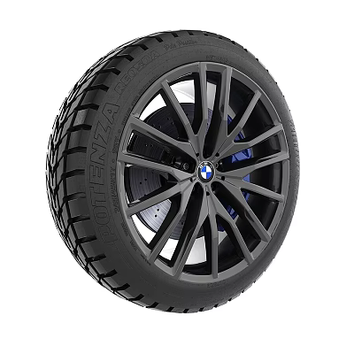 Premium Car Tire with Black Alloy Wheel and BMW Logo Tread Pattern 3d model Premium Car Tire with Black Alloy Wheel and BMW Logo Tread Pattern 3d model