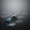 Modern Helicopter Gunship Helicopter Aircraft Gunship Combat Helicopter 3d model