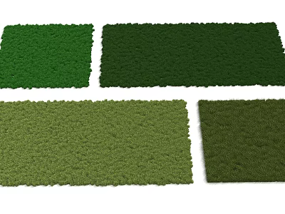 Ideal Photo Check-in Spot With Four Green Artificial Grass Mats Different Shades 3d model