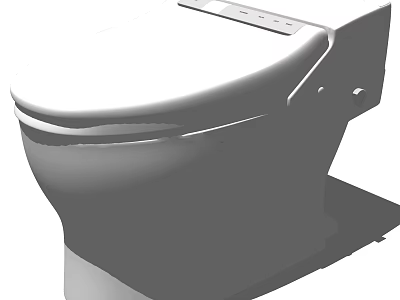 Modern Wall Mounted Toilet With Sleek Design And Smooth Surface For Bathroom 3d model