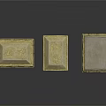 Golden Ornate Carved Boxes With Lids And Intricate Sculpted Patterns