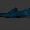 Modern Stylish Blue Leather Loafers With Glossy Finish For Casual Formal Wear