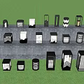 Various Outdoor Lights With Different Designs Displayed On Green Grass And Stone Slab