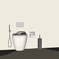 Modern Wall Mounted White Toilet With Control Panel Handheld Bidet Spray And Toilet Paper Holder