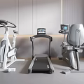 Modern Sports Equipment Including Exercise Bike Treadmill And Recumbent Bike With Screens