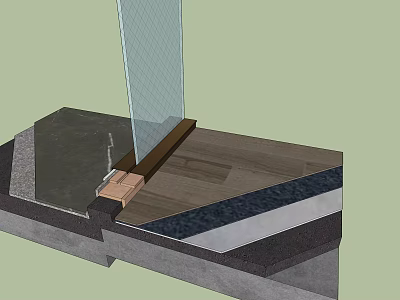 Professional Hardware Tools For Securing Metal Connectors In Wooden Floor Glass Panel Installation 3d model