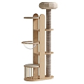 Solid Wood Rattan Cat Climbing Rack 3d model